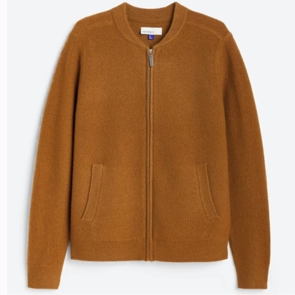 Artefact Wool Boiler Zip Up Bomber Sweater Brown Size L - Picture 2 of 9